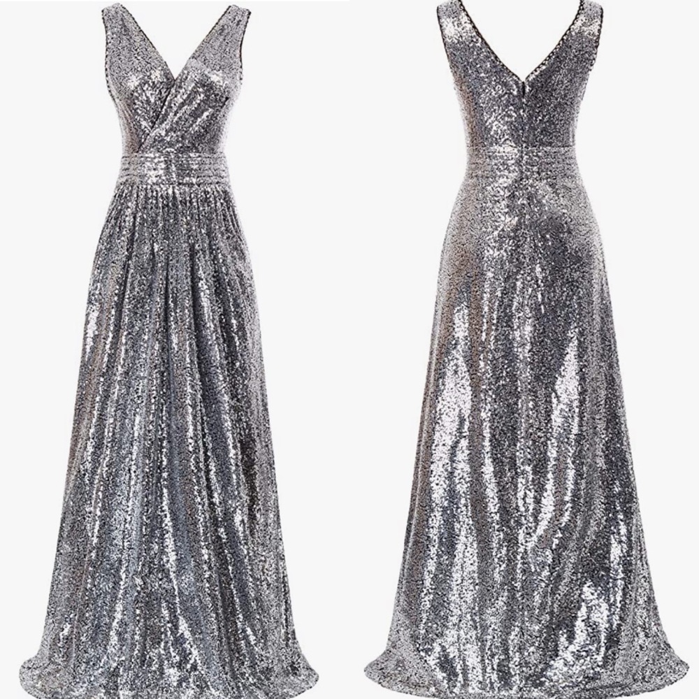 NWT Kate Kasin floor length sequin dress size 2